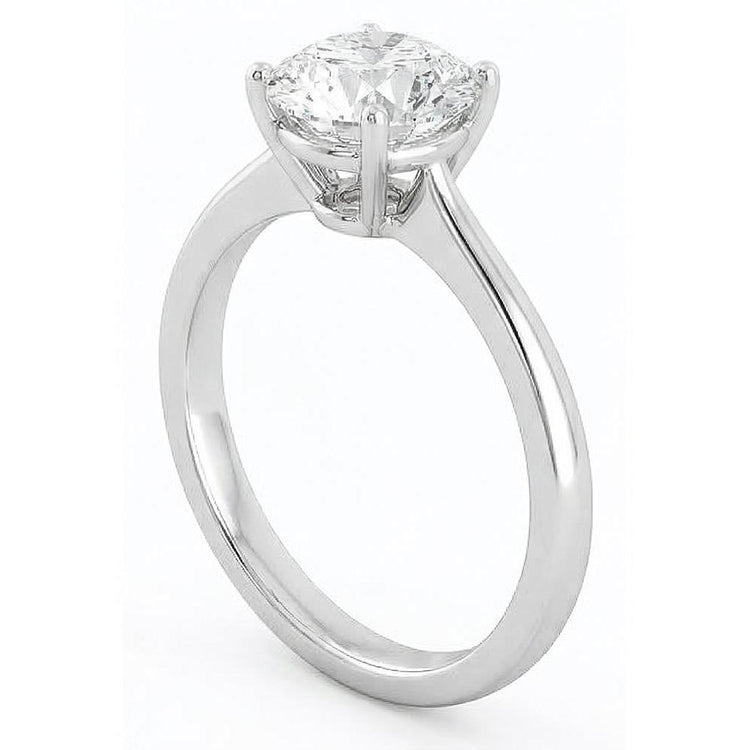 Bague de fiançailles diamant solitaire 2.75 ct en or 14 carats blanc