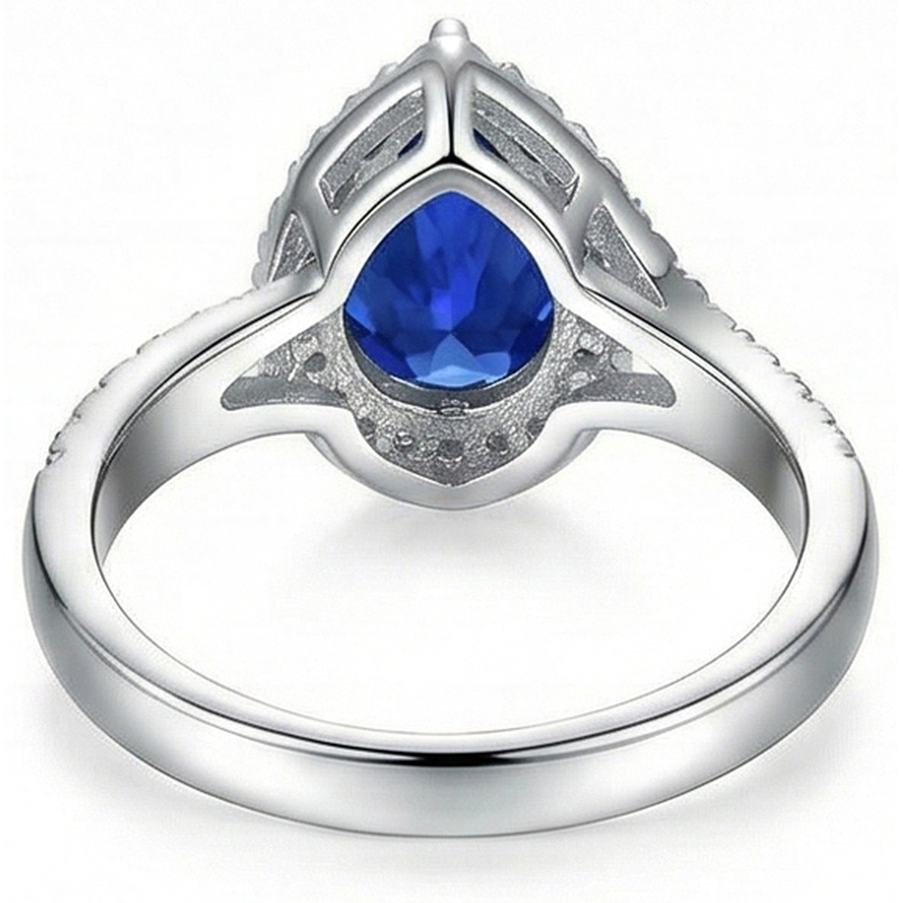 naturel pear diamant 3.70carats bague vue de profil