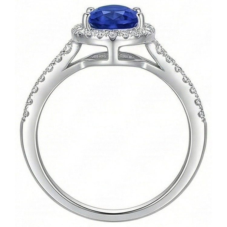 naturel pear diamant 3.70carats bague vue de dessus