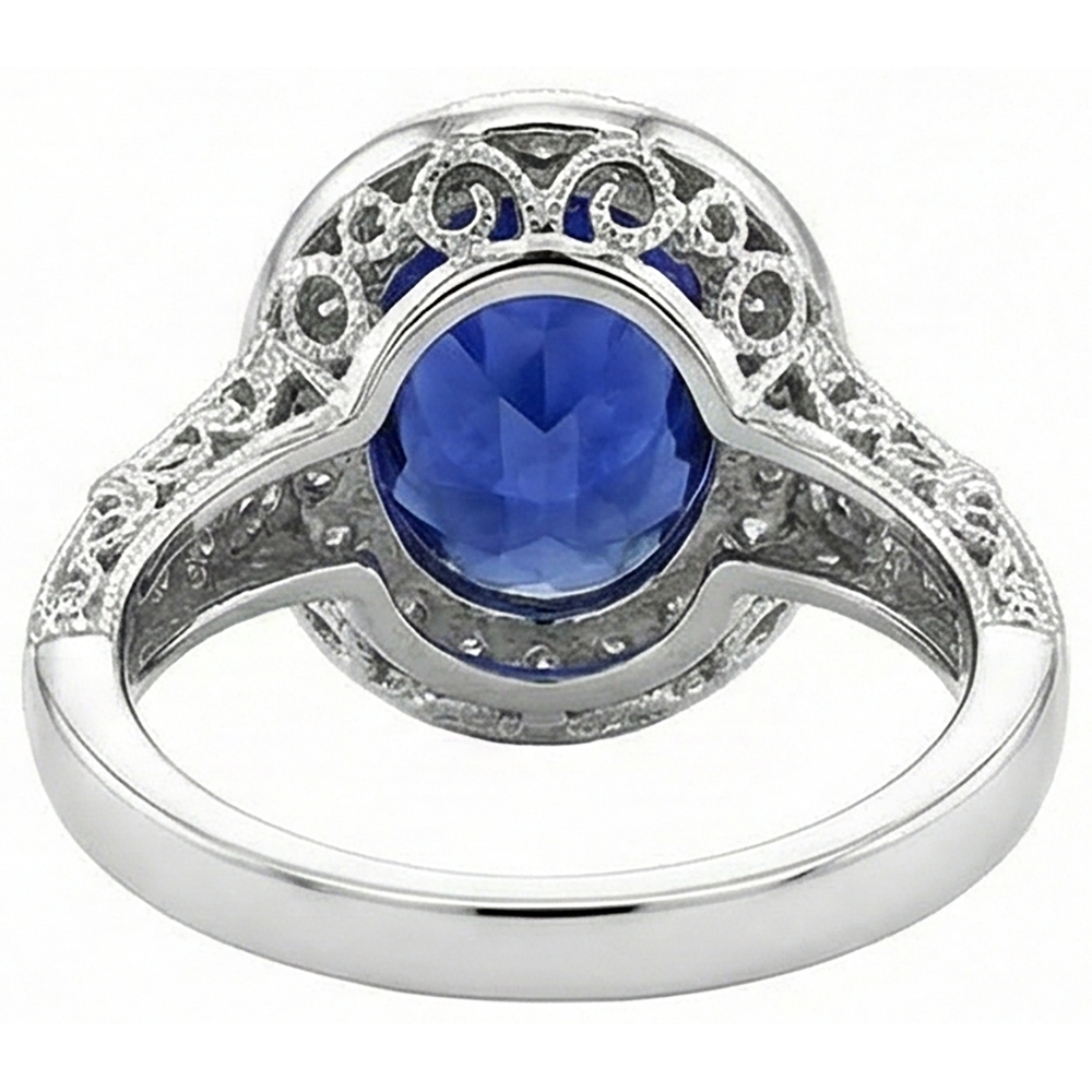 naturel round tanzanite 5.40carats bague sur blanc