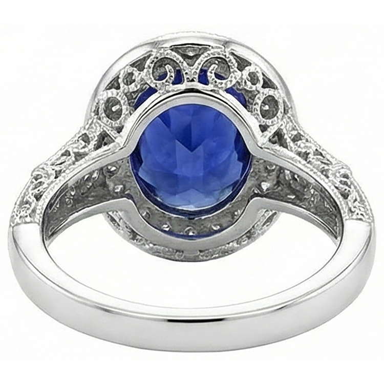 naturel round tanzanite 5.40carats bague sur blanc
