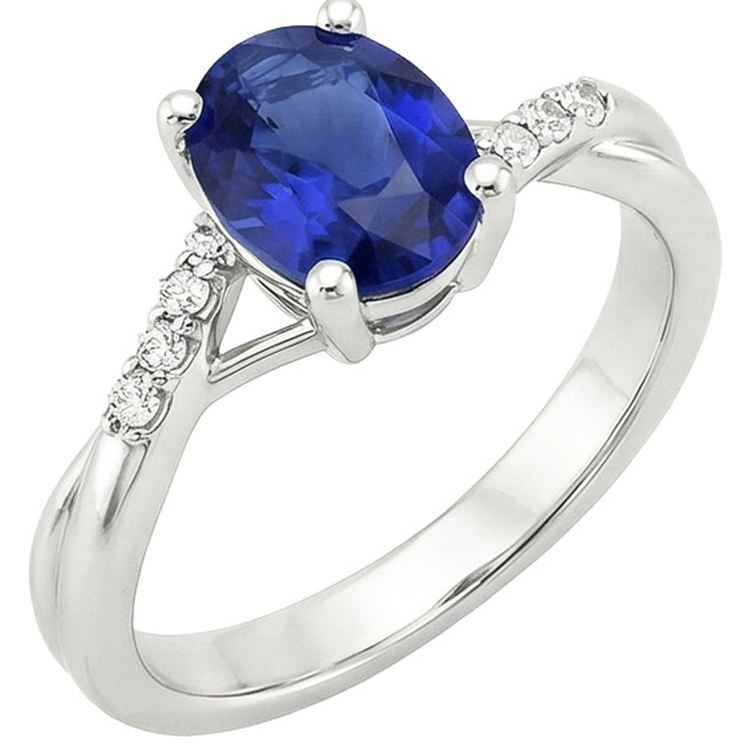 naturel oval saphir 3carats bague détail rapproché