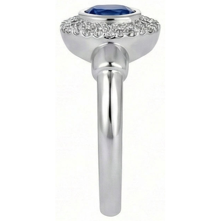 Bague de fiançailles diamants saphir Sri Lanka taille ovale de 2.40 ct