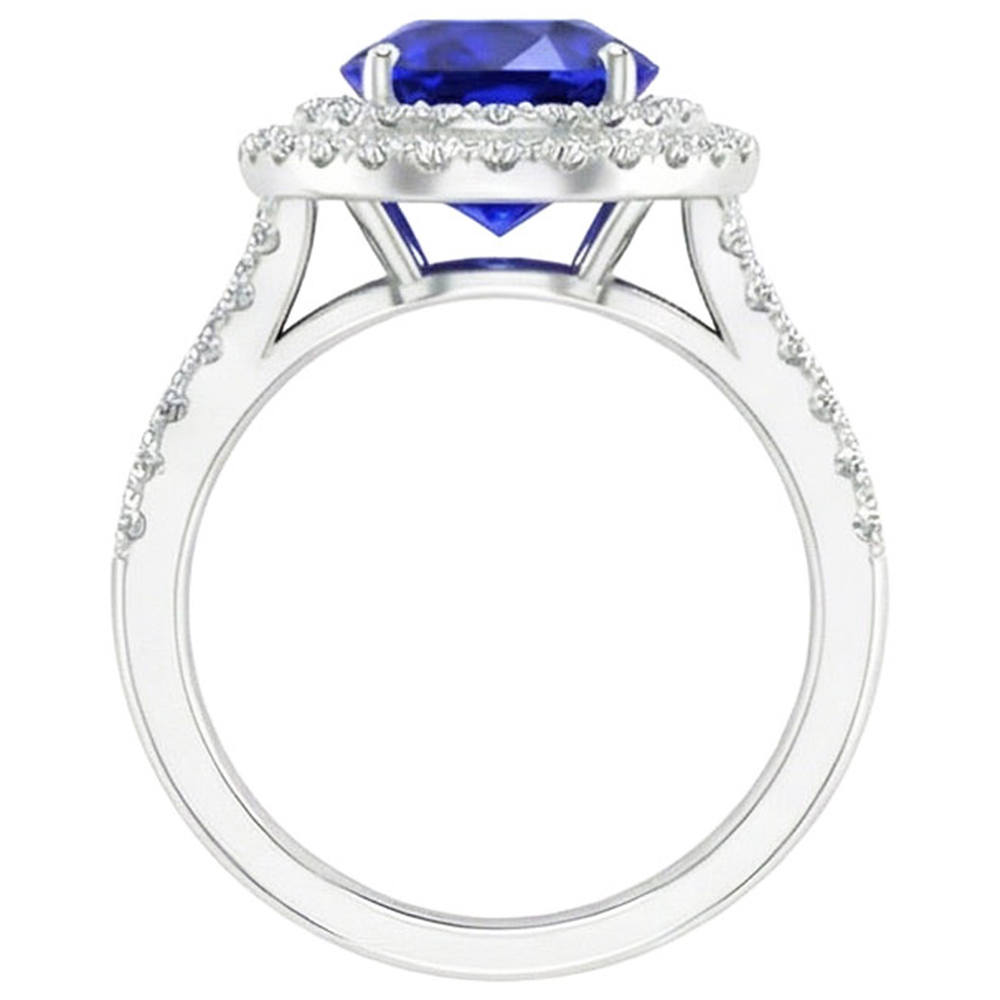 naturel oval diamant 6.75carats bague vue de profil