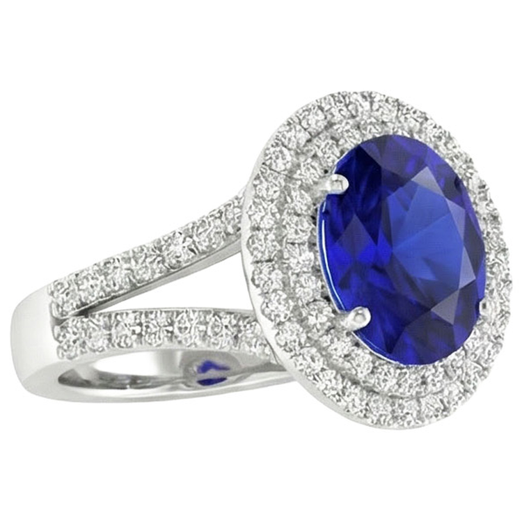 naturel oval diamant 6.75carats bague détail rapproché