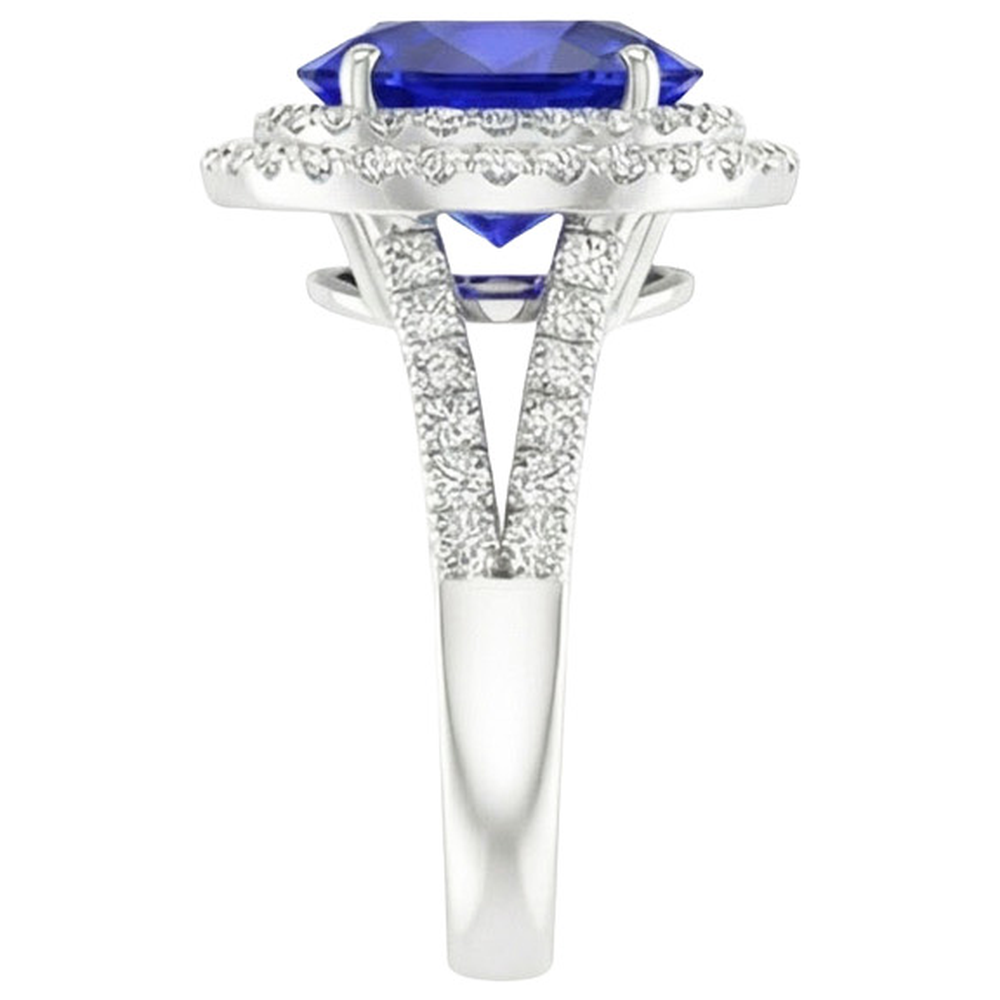 naturel oval diamant 6.75carats bague vue de dessus