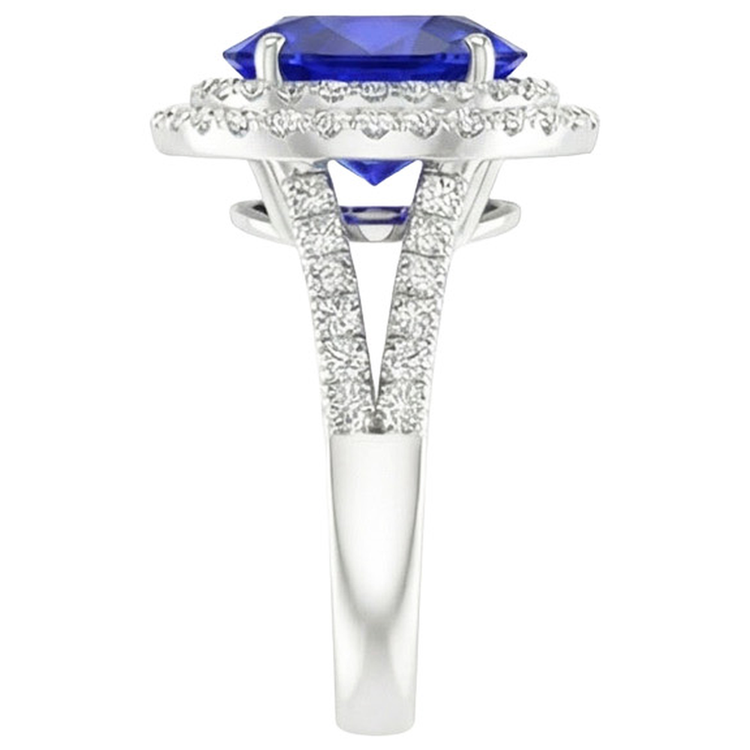 naturel oval diamant 6.75carats bague vue de dessus