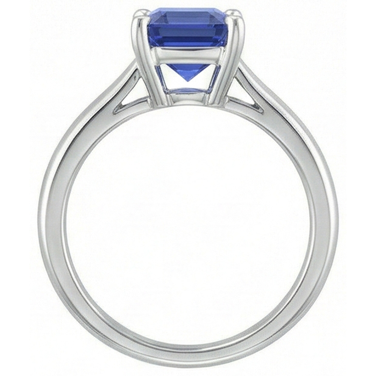 Bague de fiançailles émeraude Solitaire Srilanka Saphir 1.50 Carats