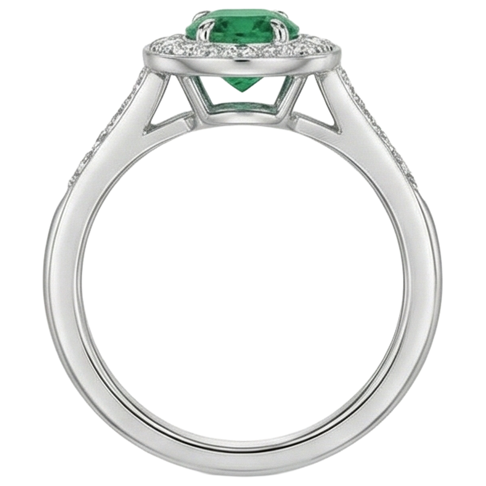 naturel oval diamant 3.75carats bague sur blanc
