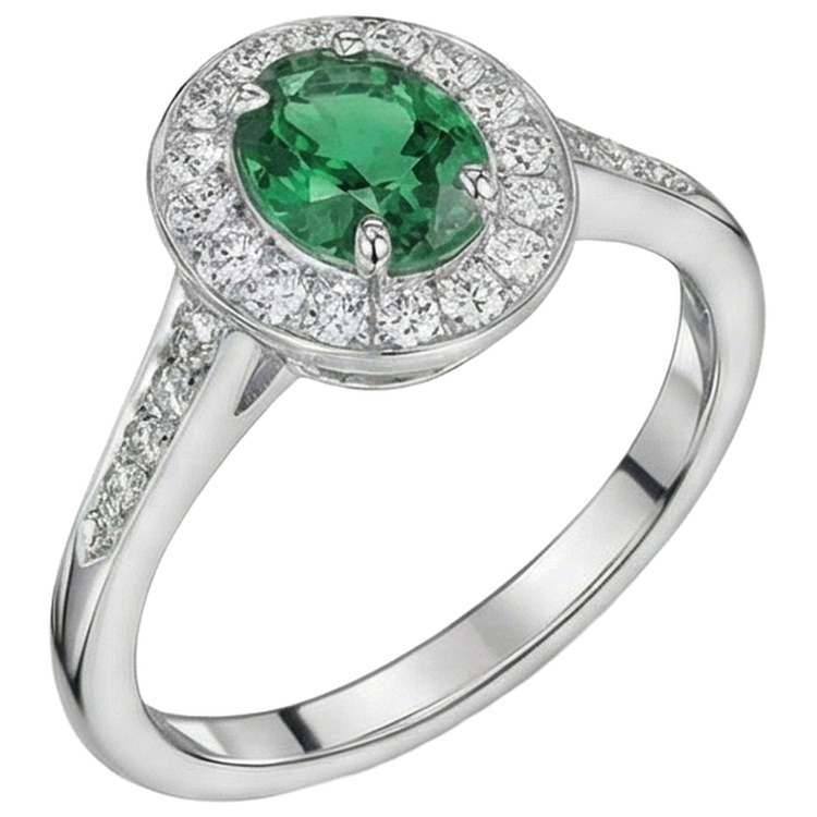 naturel oval diamant 3.75carats bague vue de dessus
