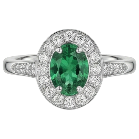 naturel oval diamant 3.75carats bague angle de côté