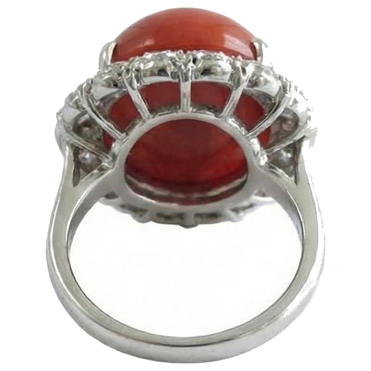 naturel oval diamant 14.50carats bague avec accents diamants