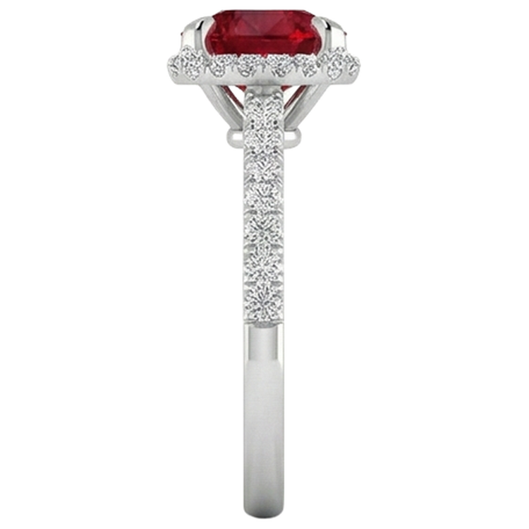 naturel oval rubis 3.80carats bague vue de profil
