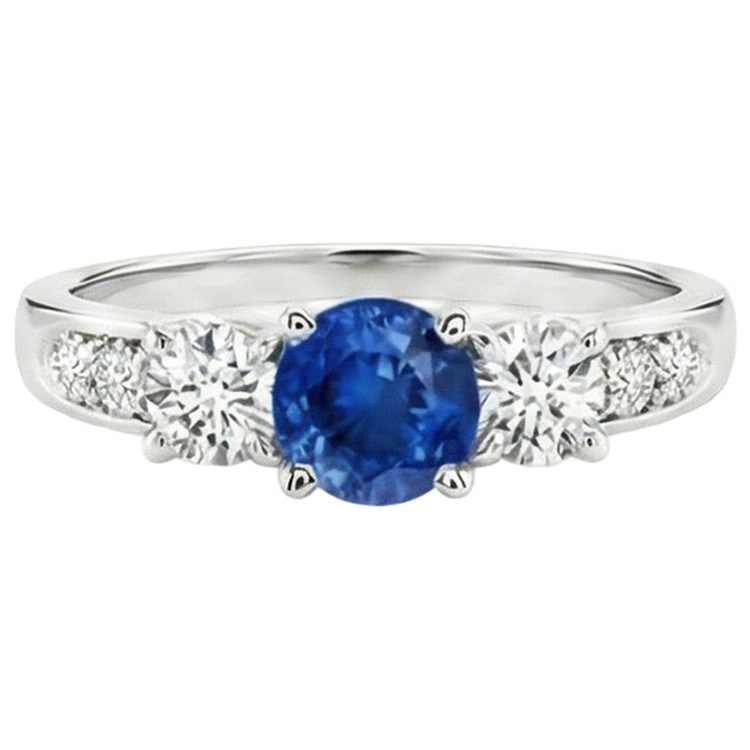 naturel round diamant 3.40carats bague angle de côté