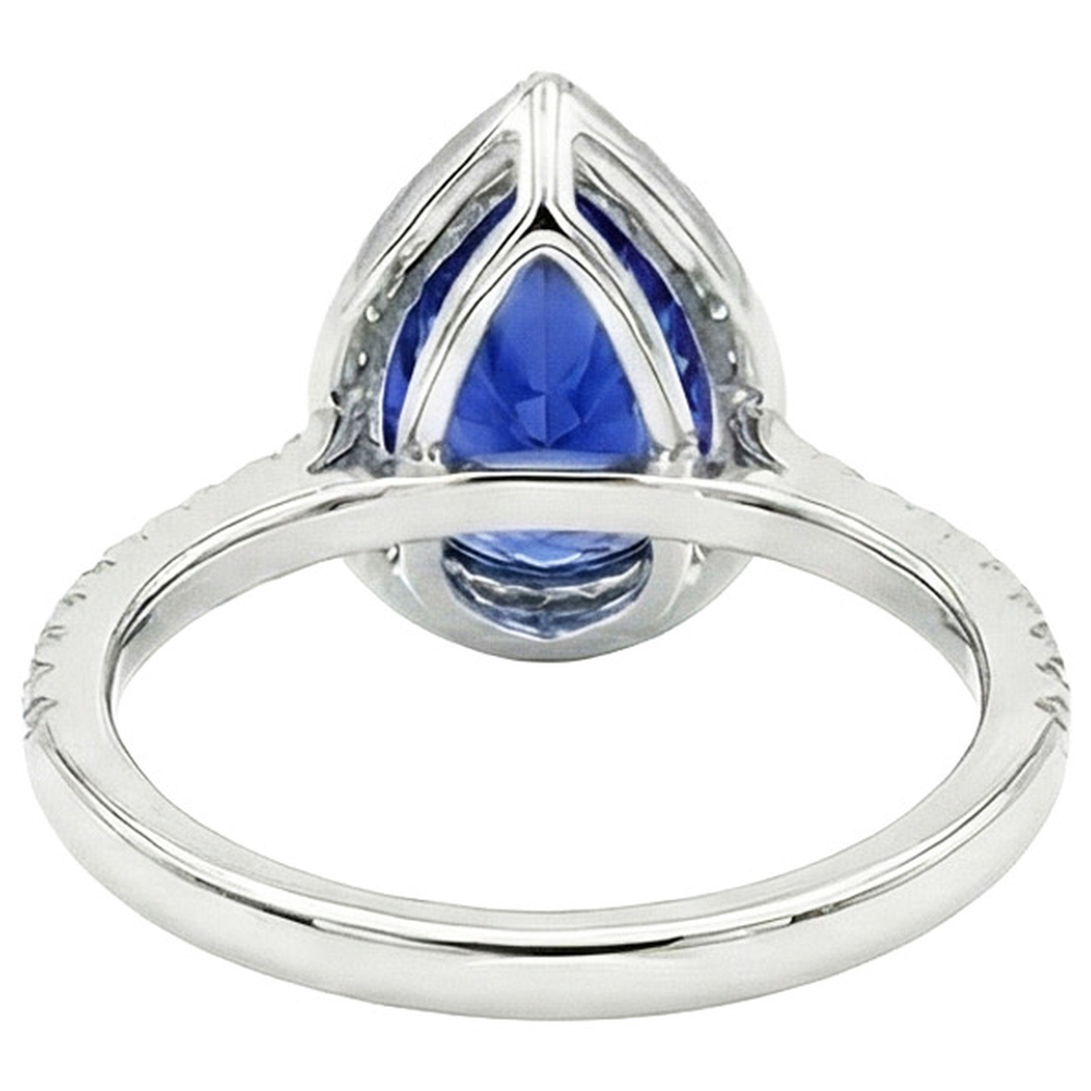 naturel pear diamant 4carats bague angle de côté