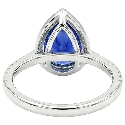 naturel pear diamant 4carats bague angle de côté