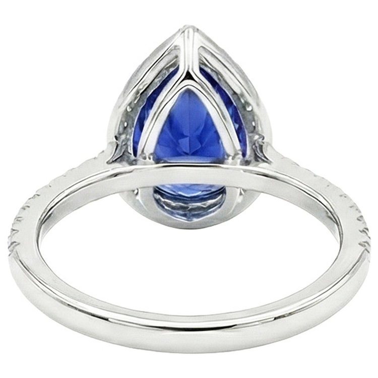 naturel pear diamant 4carats bague angle de côté