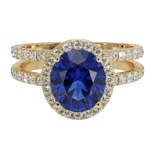 naturel oval diamant 7carats bague angle de côté