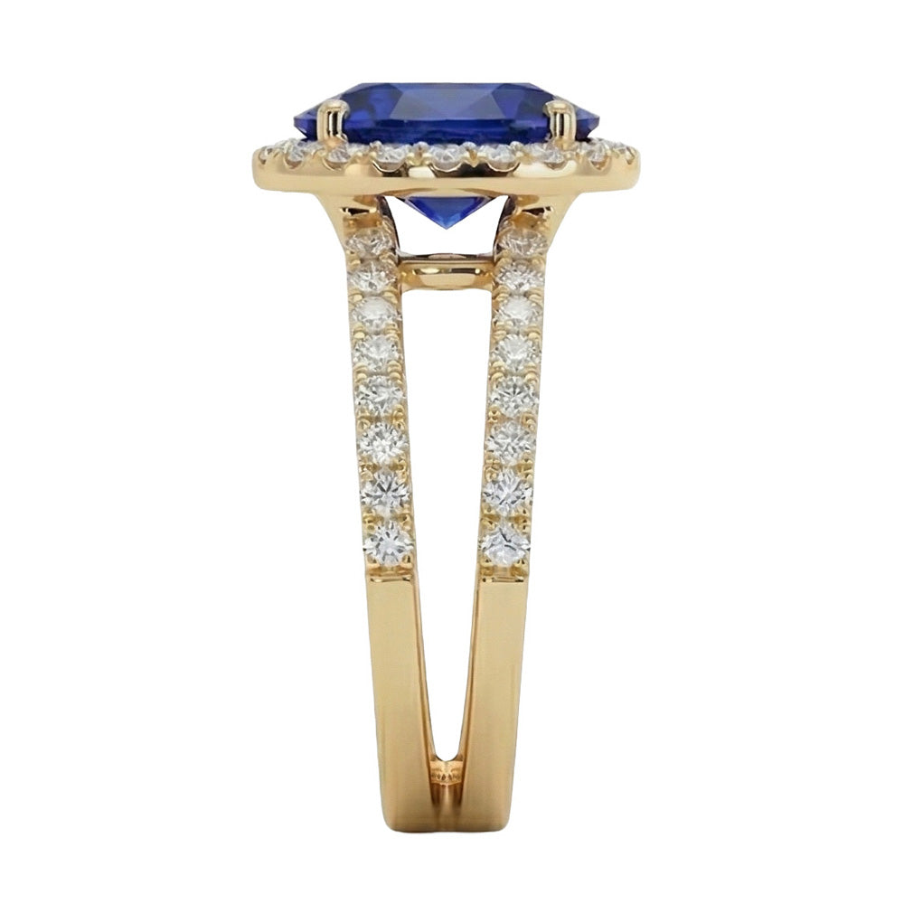 naturel oval diamant 7carats bague vue de dessus