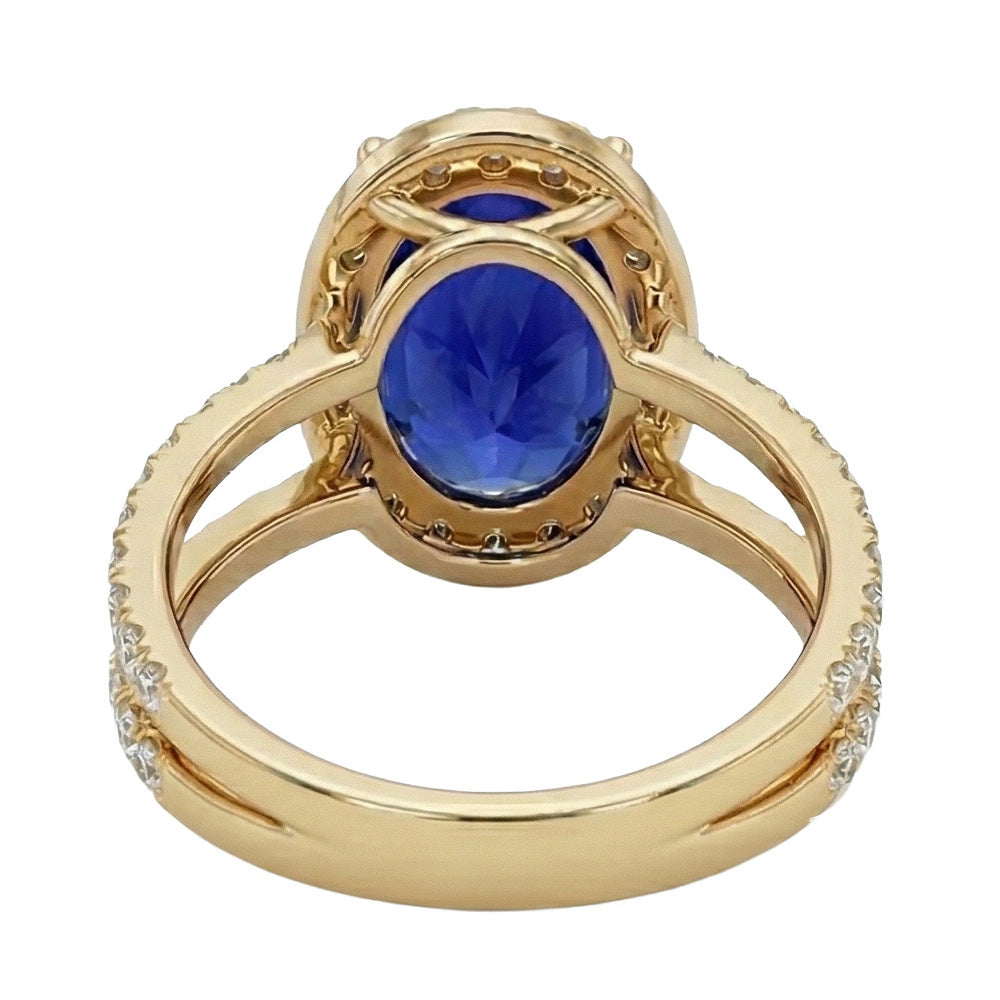 naturel oval diamant 7carats bague vue de profil