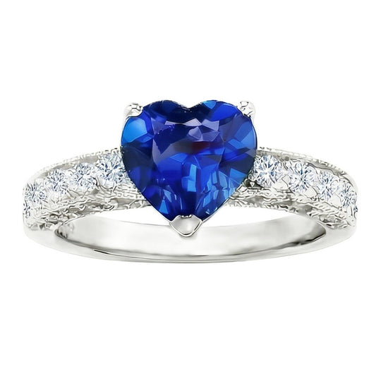 naturel heart diamant 2.50carats bague angle de côté