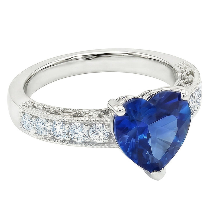 naturel heart diamant 2.50carats bague détail rapproché
