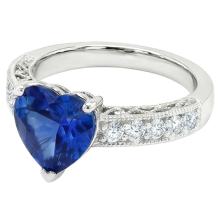 naturel heart diamant 2.50carats bague vue de dessus
