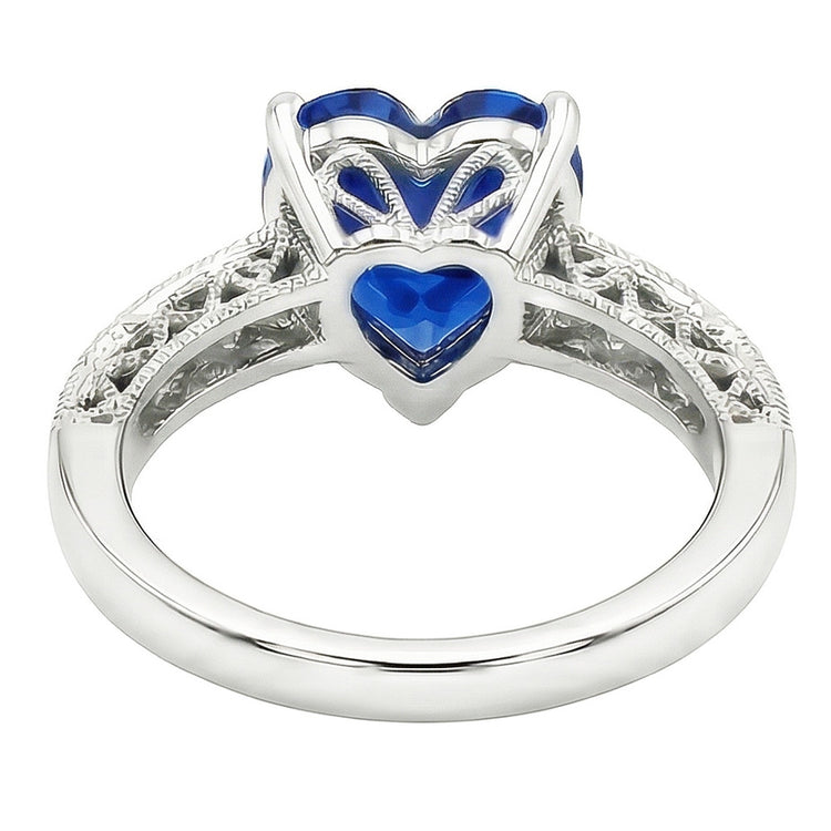 naturel heart diamant 2.50carats bague vue de profil