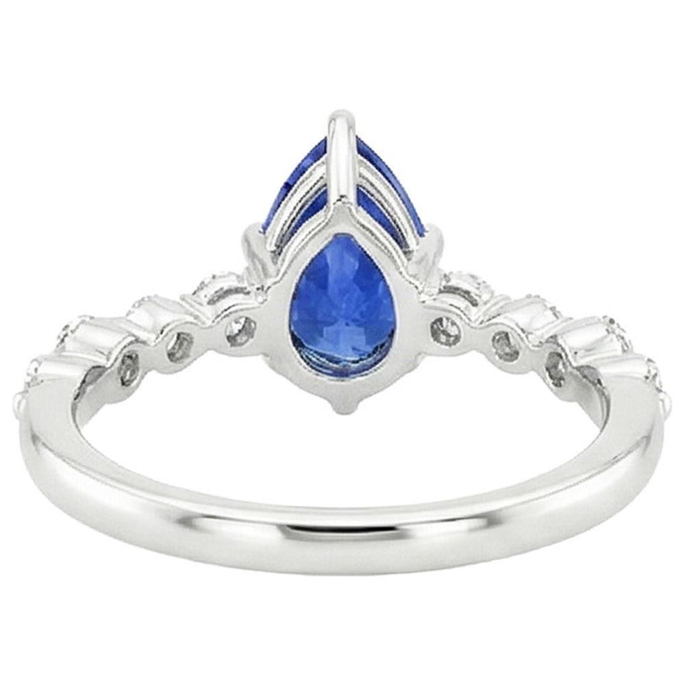 naturel pear diamant 4.25carats bague détail rapproché