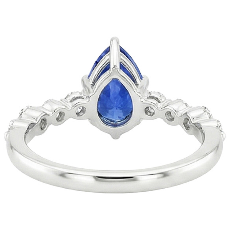 naturel pear diamant 4.25carats bague détail rapproché