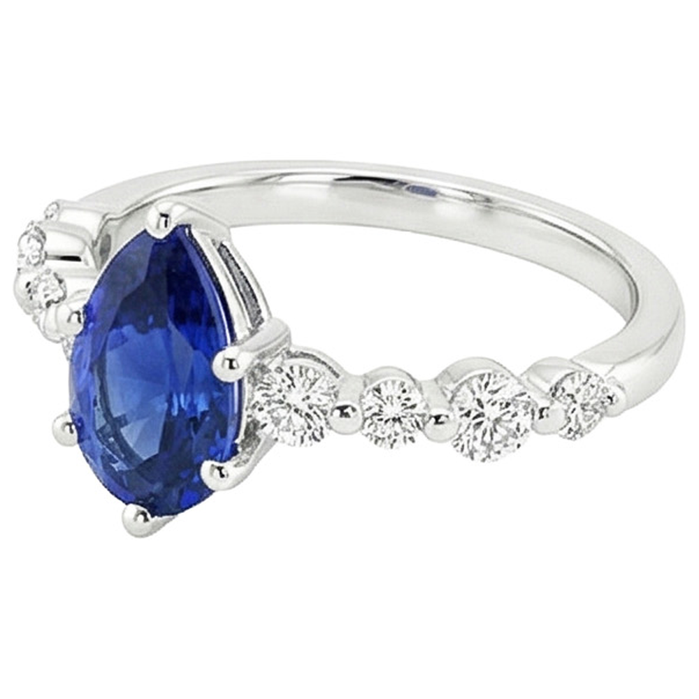 naturel pear diamant 4.25carats bague vue de dessus
