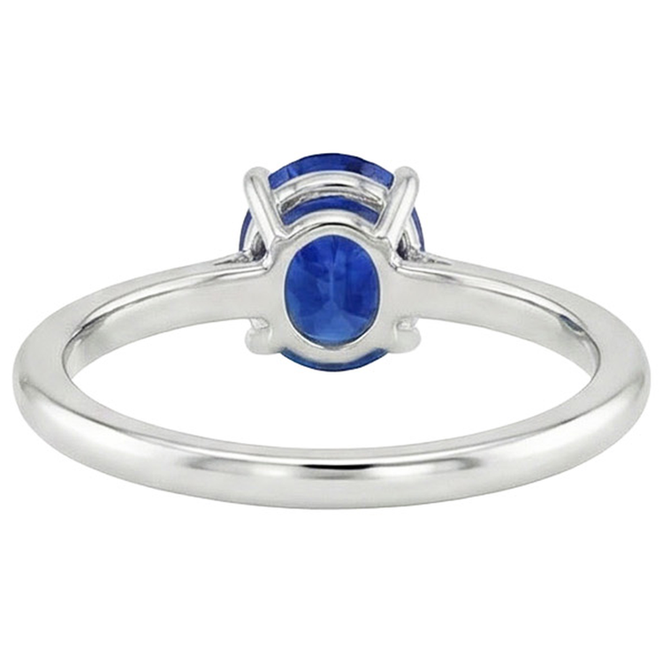 Bague de fiançailles en saphir de Ceylan avec pierres précieuses. taille ovale. ensemble de griffes de 2 carats