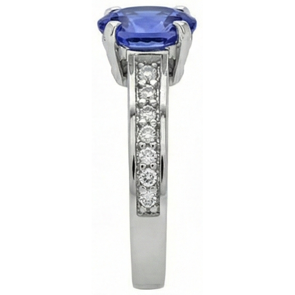 naturel oval tanzanite 3.25carats bague vue de profil