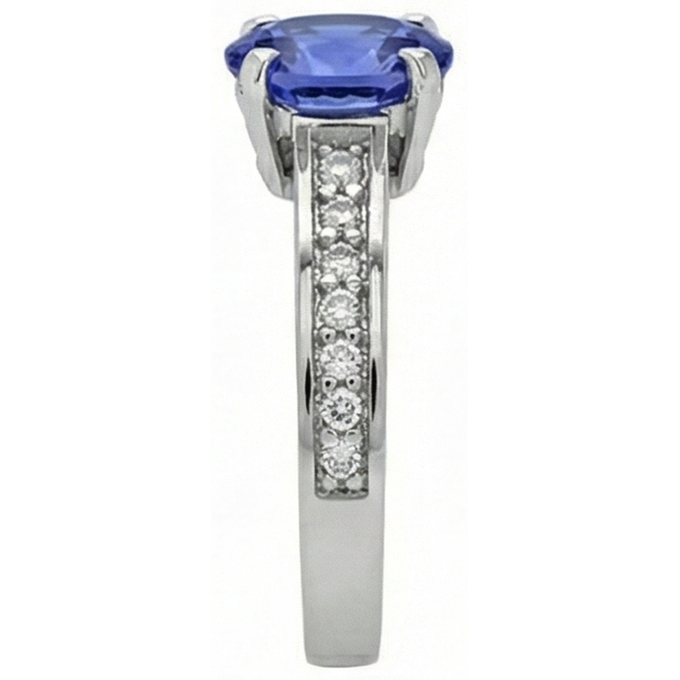 naturel oval tanzanite 3.25carats bague vue de profil
