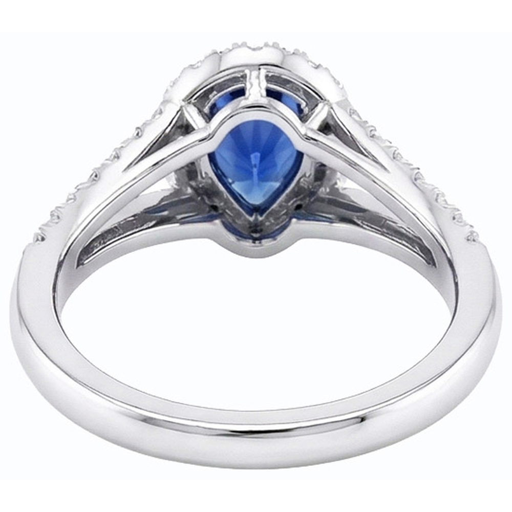naturel pear diamant 3.50carats bague détail rapproché
