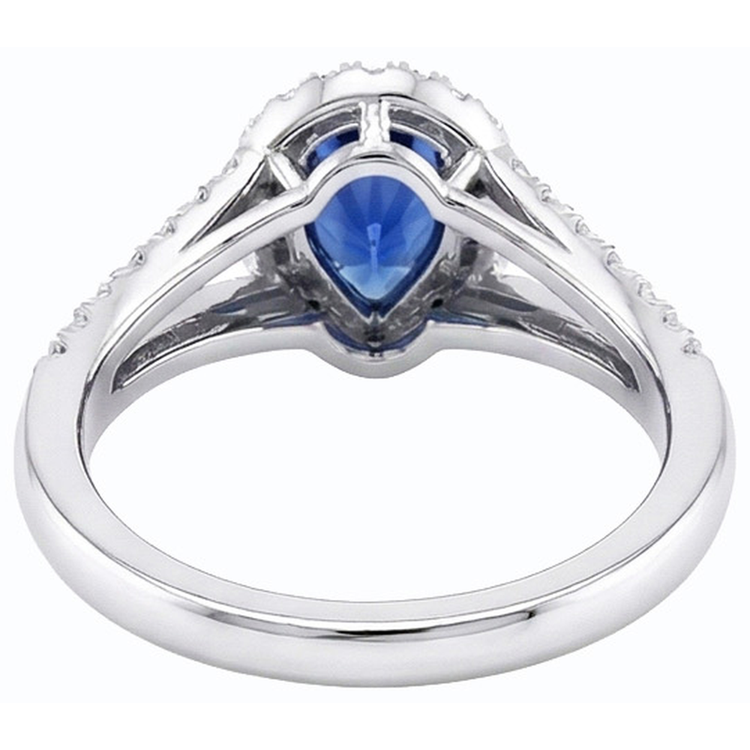 naturel pear diamant 3.50carats bague détail rapproché