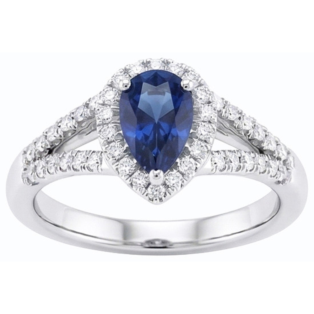 naturel pear diamant 3.50carats bague vue de dessus