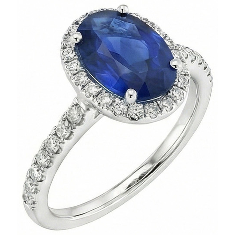 naturel oval diamant 2.25carats bague détail rapproché