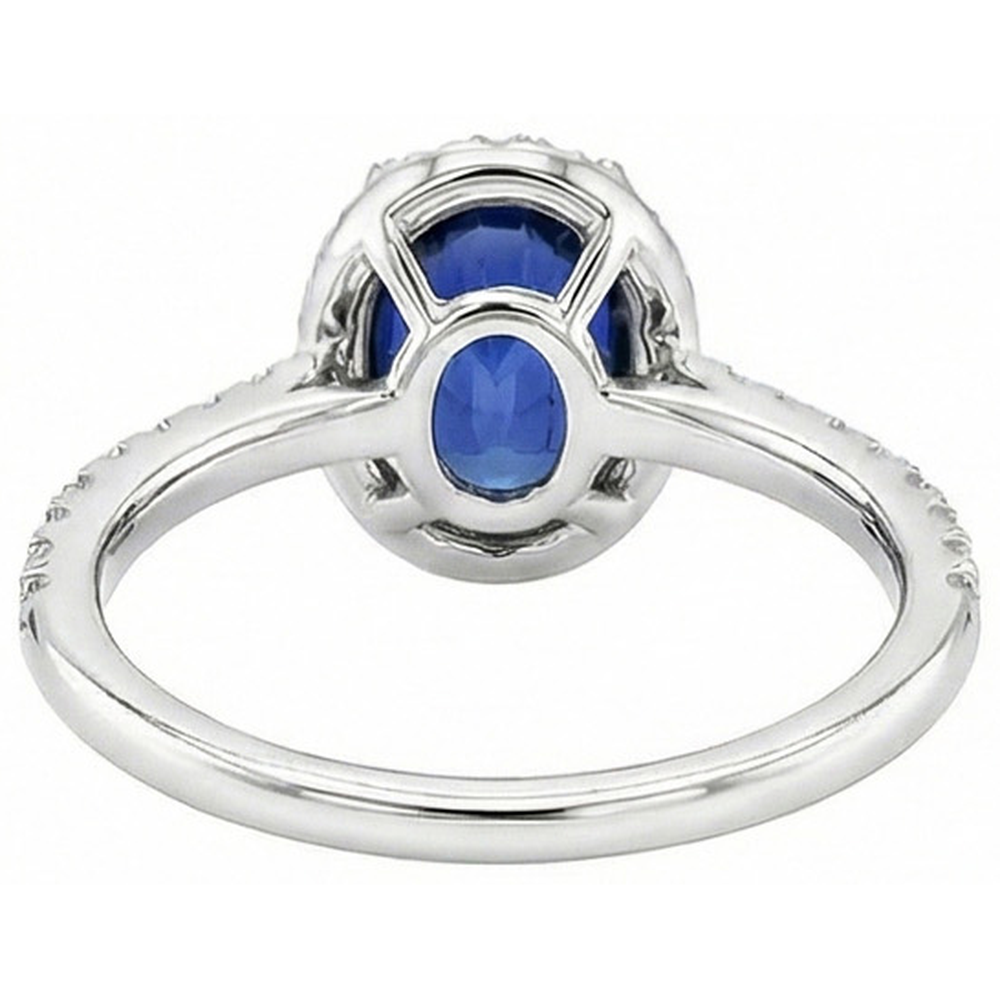 naturel oval diamant 2.25carats bague sur blanc