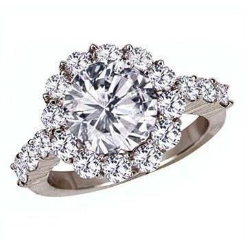 Bague de fiançailles halo de Naturel diamants 1.50 carats
