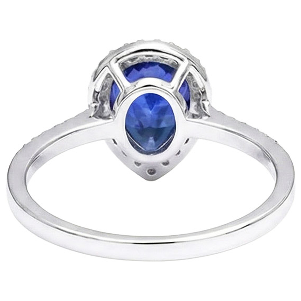 naturel pear diamant 3.75carats bague vue de face