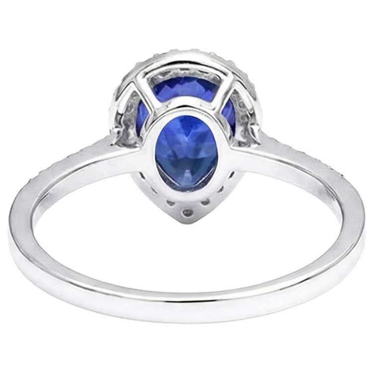 naturel pear diamant 3.75carats bague vue de face