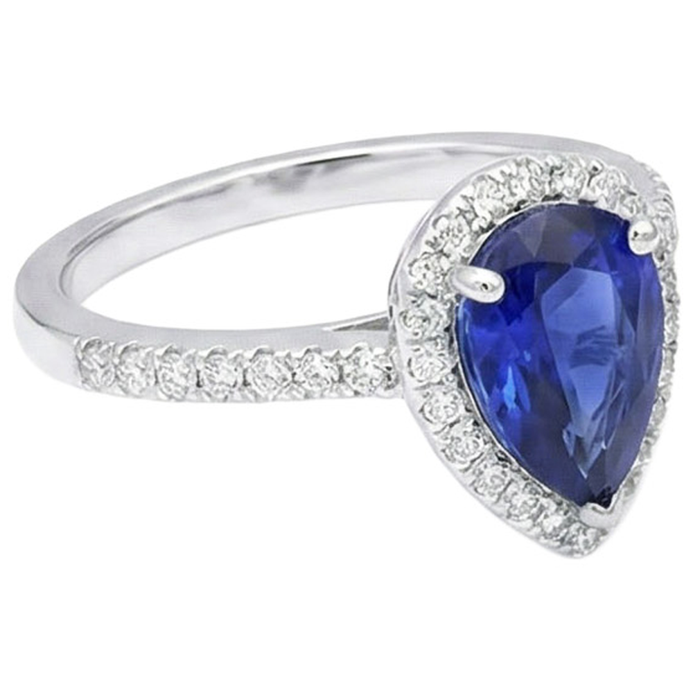 naturel pear diamant 3.75carats bague vue de dessus