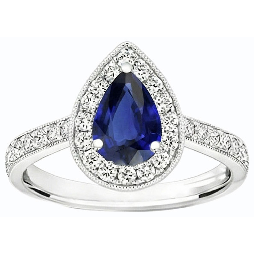 naturel pear diamant 4.50carats bague détail rapproché