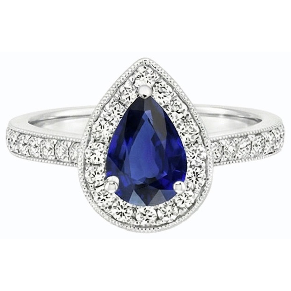 naturel pear diamant 4.50carats bague vue de dessus