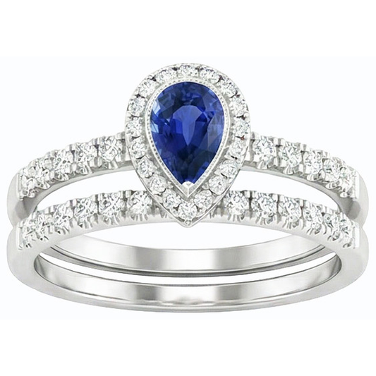 naturel pear diamant 2.50carats bague angle de côté