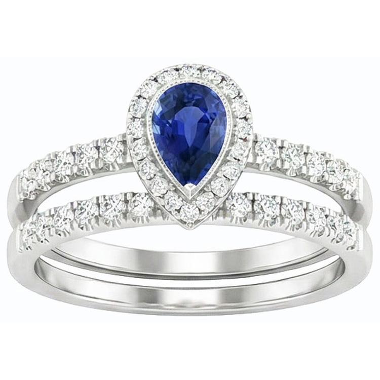naturel pear diamant 2.50carats bague angle de côté
