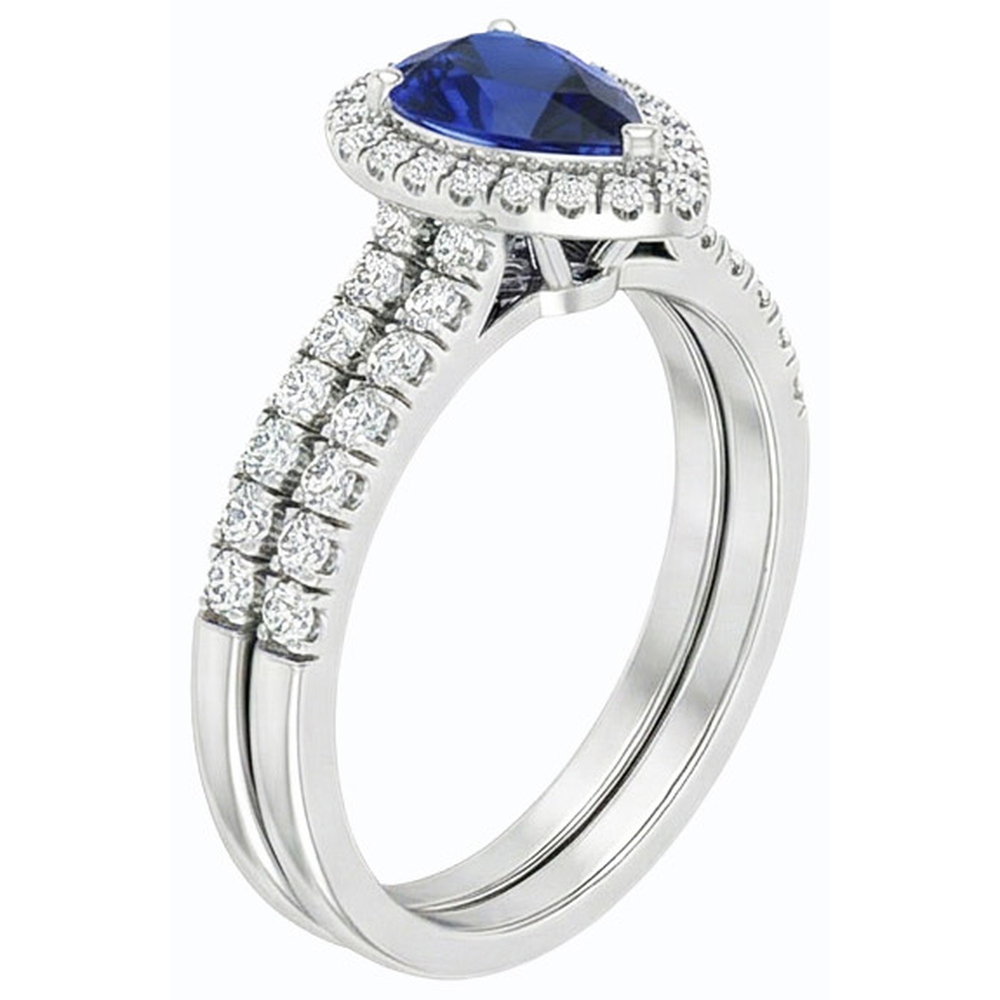 naturel pear diamant 2.50carats bague détail rapproché