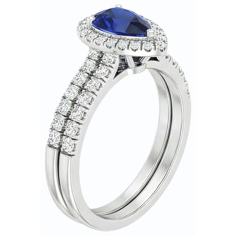 naturel pear diamant 2.50carats bague détail rapproché