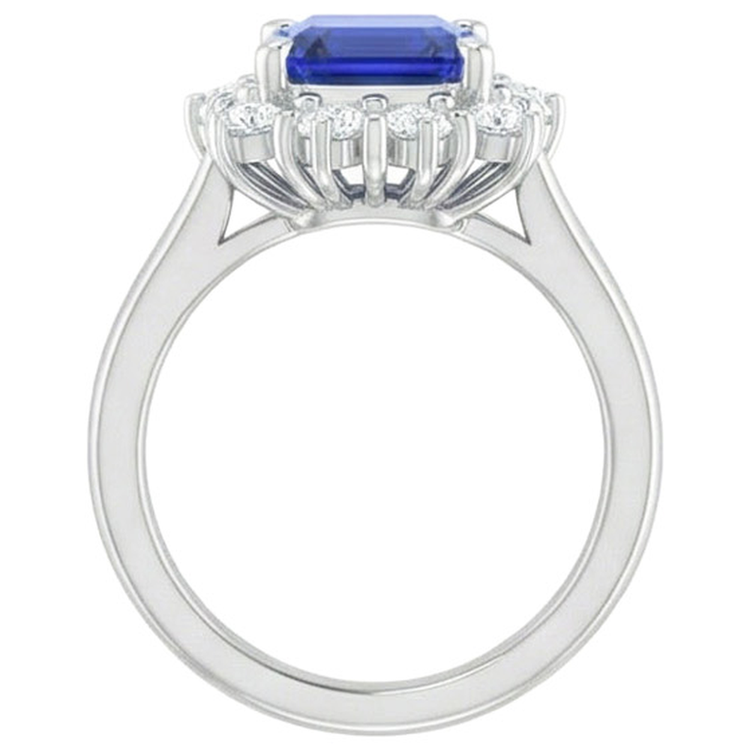 naturel diamant 8.20carats bague sur blanc